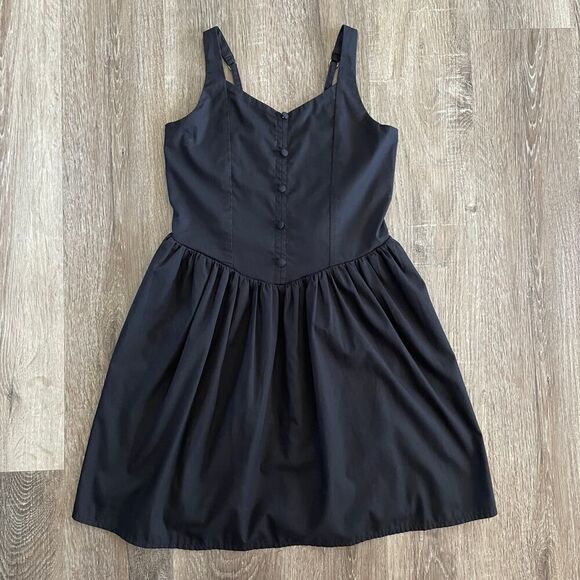 Abercrombie Kids Girls Drop Waist Poplin Skater Dress in Black - Size: 11/12 - Picture 7 of 8